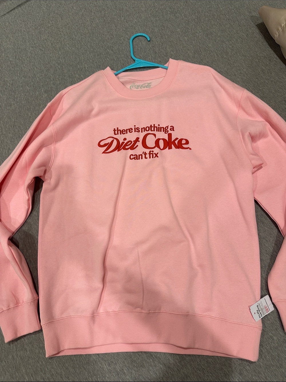 Coca Cola Pink Crewneck Sweatshirt with Red Diet Coke Logo